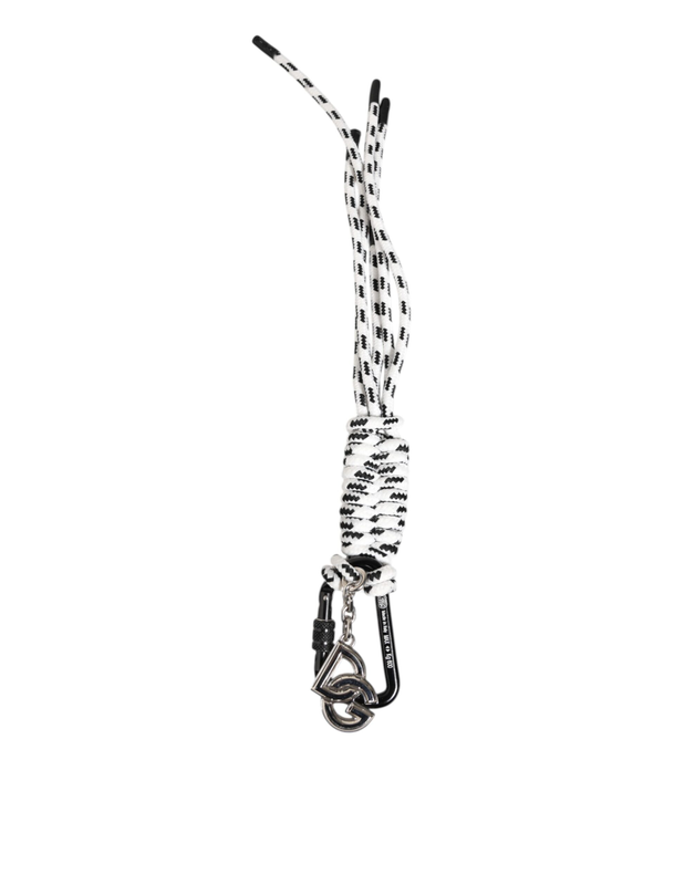 Black white polyester tape string dg logo keychain keyring-null