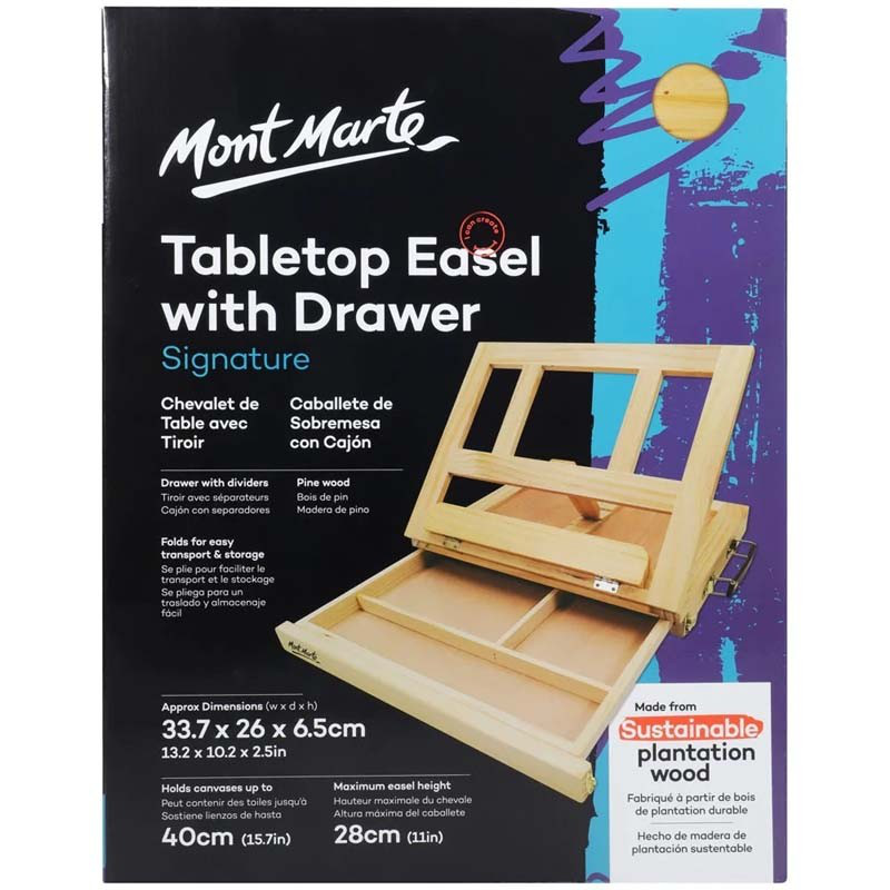 Table easel with drawer signature, , medium-null