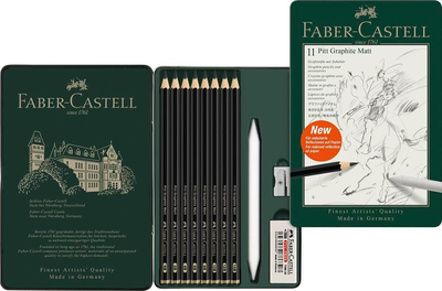 Faber-castell graphite pencil set pitt graphite matt tin of 11