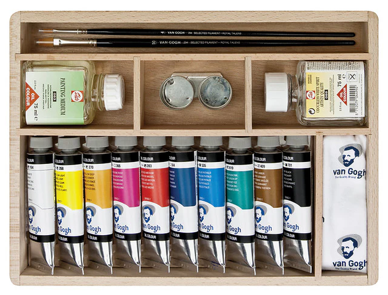Van gogh oil colour wooden box basic | 10 x 40 ml + accessories, , medium-null