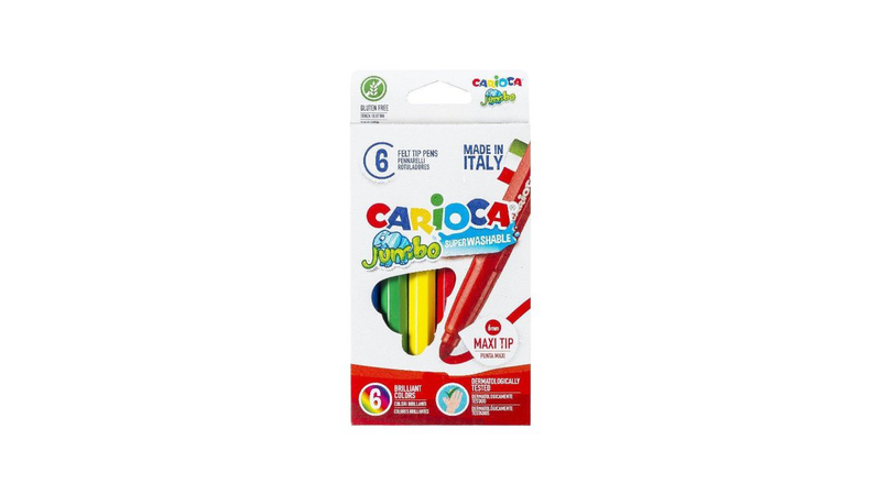 Product image: Carioca jumbo 6 maxi n/b markers wallet, , medium-null