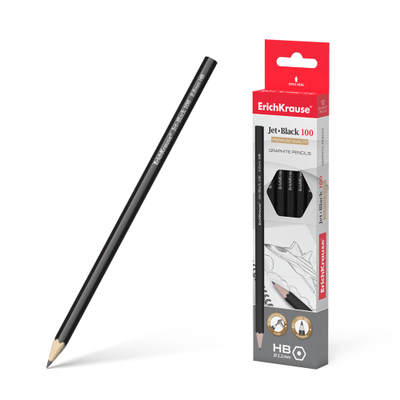 Erichkrause graphite hexagonal pencil jet black 100 hb (each) 45604/45478, , medium
