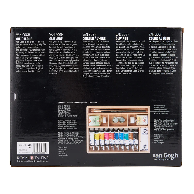 Van gogh oil colour wooden box basic | 10 x 40 ml + accessories, , medium-null
