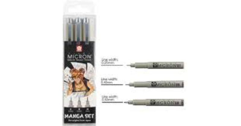 Sakura pigma micron - manga drawing set of 3, , medium-null