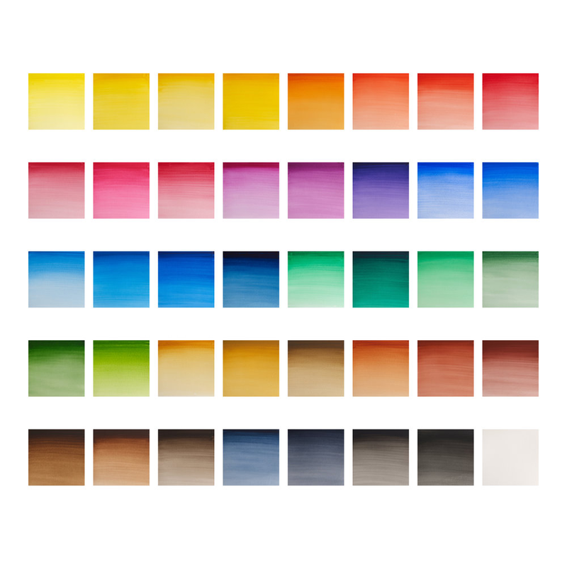 Winsor & newton cotman watercolor paint set, studio set, 45 half pan w/ brush, , medium-null