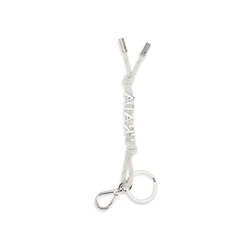 White recycled polyamide keychain-null