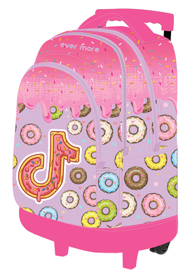 Ever more tik tok trolley backpack, Pink, medium
