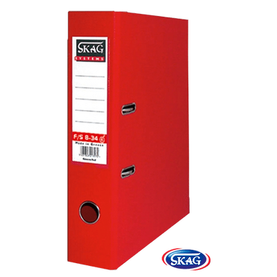Skag premium box file f/sc pvc 8cm wide red 8/34, , medium