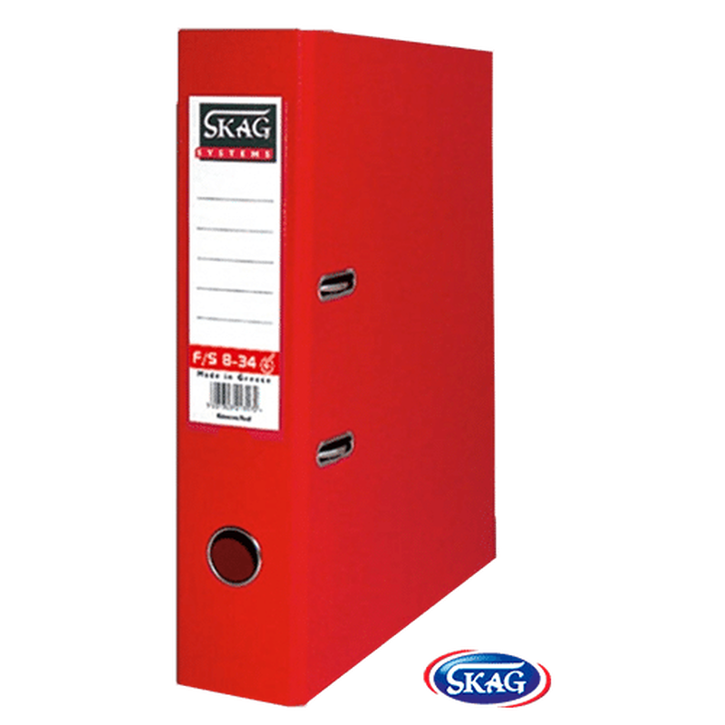 Product image: Skag premium box file f/sc pvc 8cm wide red 8/34, , medium-null