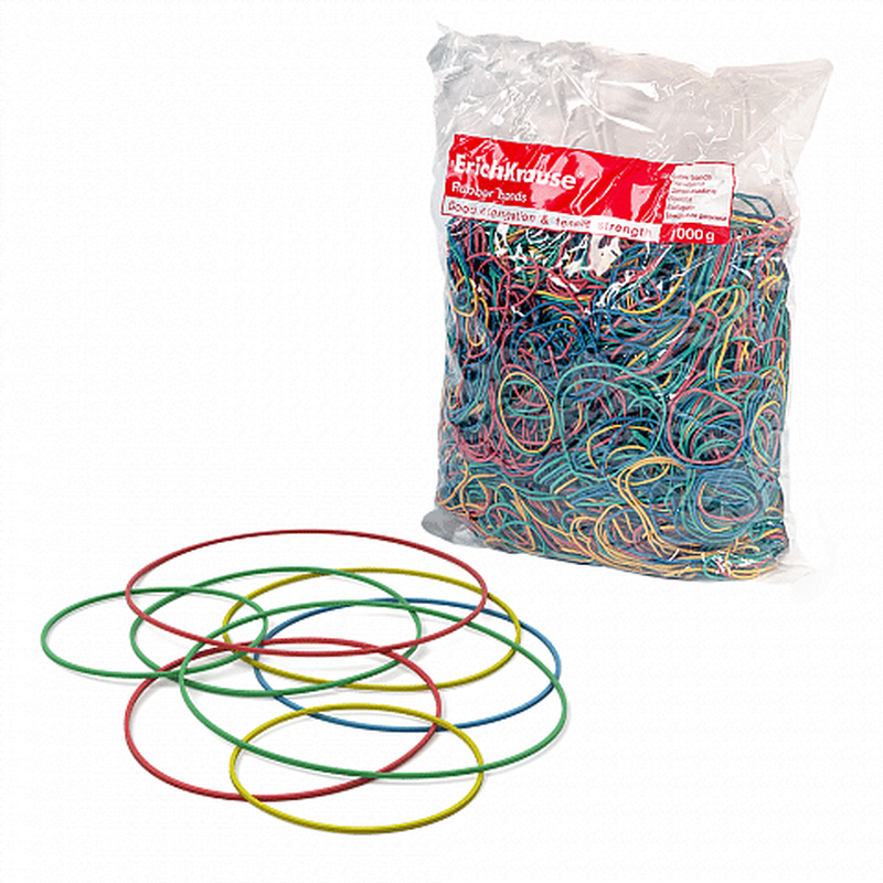 Product image: Erichkrause rubber bands 60mm/80mm/100mm color (1kg) 22098, , medium-null