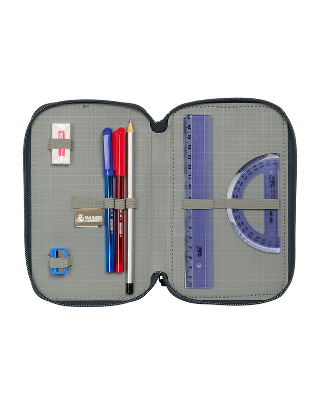 Product image: Safta triple zip pencil case 37pcs real madrid, , medium-null