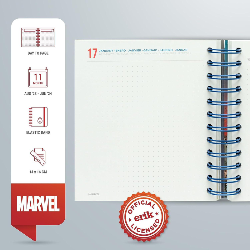 Marvel captain america 2023/2024 academic diary day to page 11 months-null