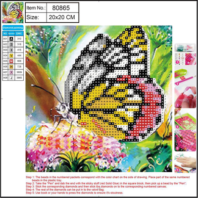 5d diamond painting kit "butterfly" 20x20cm, , medium
