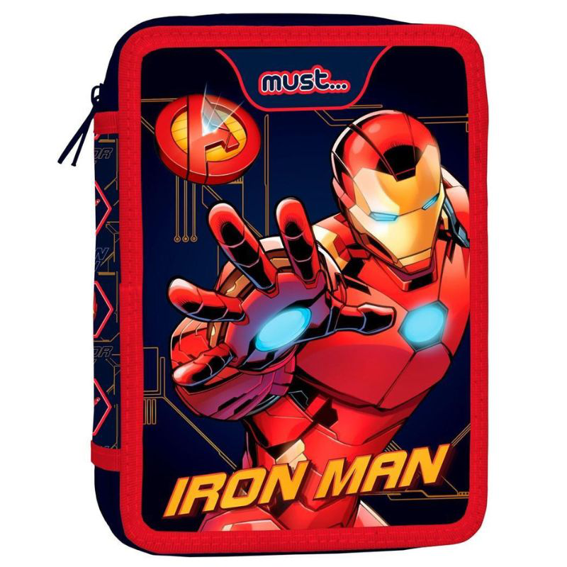 Must double decker pencil case filled 15x5x21 iron man 506238, , medium-null