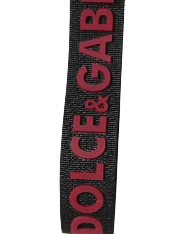 Black red dg logo polyester silver men keychain keyring-null