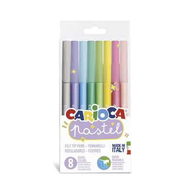 Pastel μαρκαδόροι ζωγραφικής superwashable σε 8 χρώματα – carioca, , medium