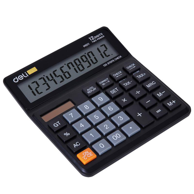 Deli 120-check tax calculator 12-digit - black