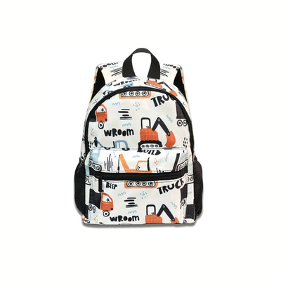 Τσάντα πλάτης με σχέδιο φορτηγάκια, , medium