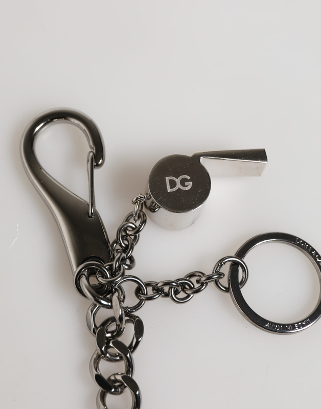 Silver brass metal dg logo crystal ring keyring keychain-null