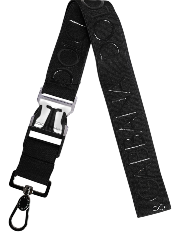 Black stretch polyester rubberised dg logo keychain-null