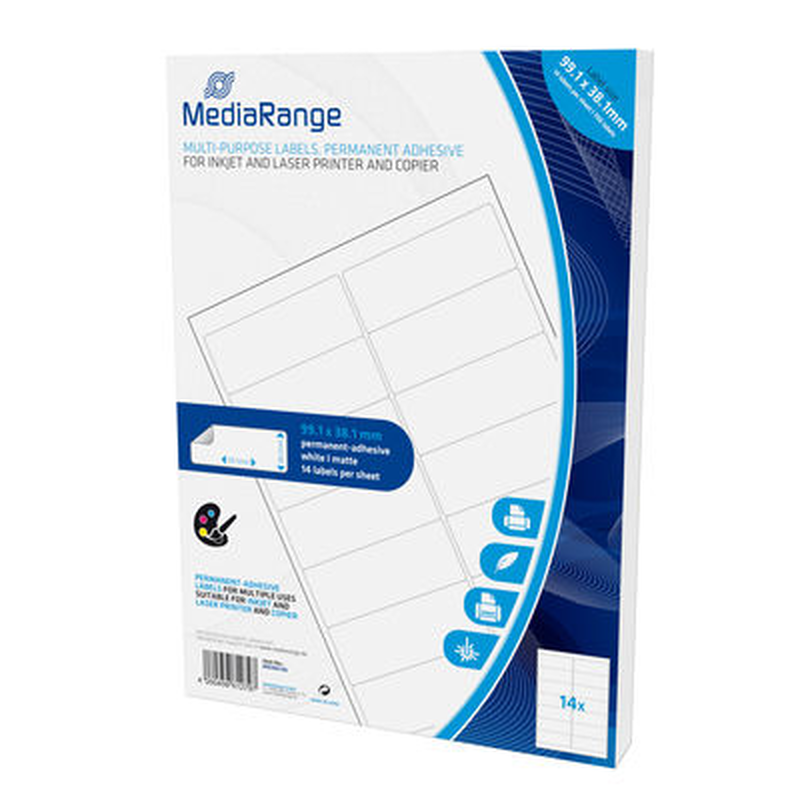 Mediarange multi-purpose labels, permanent adhesive, 99.1x38.1mm, , medium-null