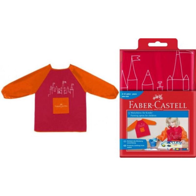 Faber castell painting apron for children, Red, medium