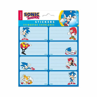 Sonic the hedgehog self-adhesive labels