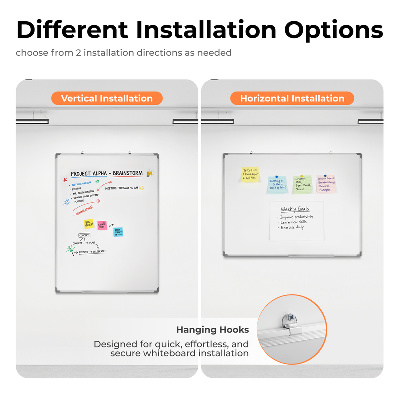 Lumivida whiteboard magnetic dry-erase wall-mounted large wb02-1, , medium-null
