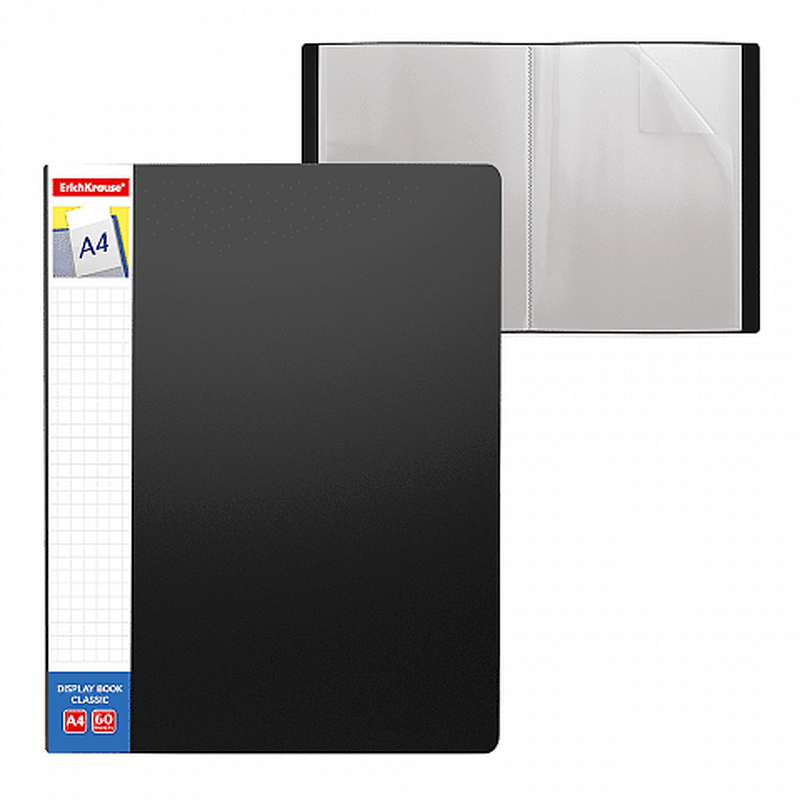 Product image: Erichkrause display book +spine pocket classic 60 pockets a4 black 43083, , medium-null