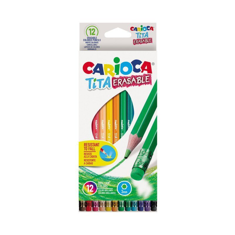 Carioca tita 12 erasable colored pencils, , medium-null