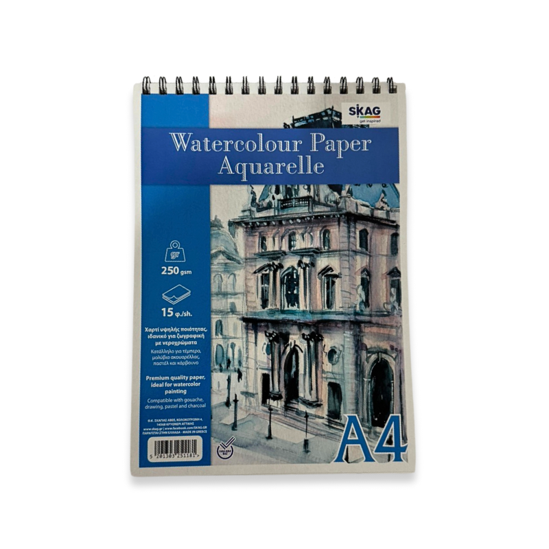 Product image: Skag watercolour paper aquarelle a4 15sh 250gsm, , medium-null
