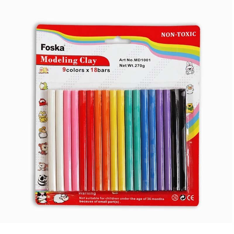 Modeling clay 9 colors 270gr - foska, , medium-null