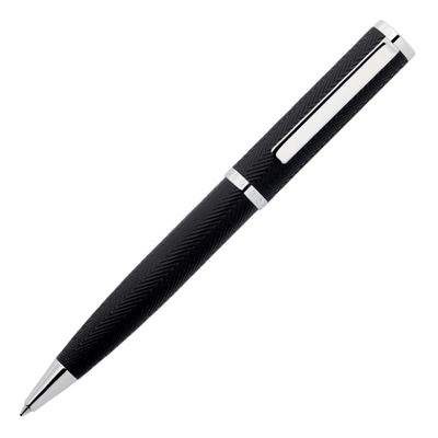 Hugo Boss ballpoint pen formation herringbone chrome