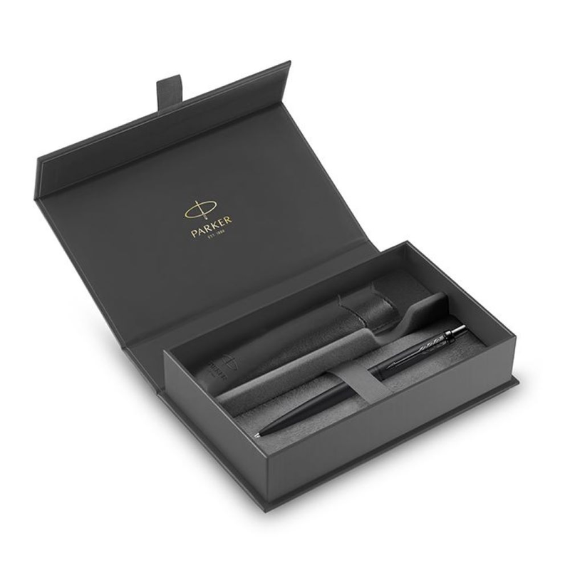 Parker jotter xl monochrome matte black ballpen and black pouch, , medium-null