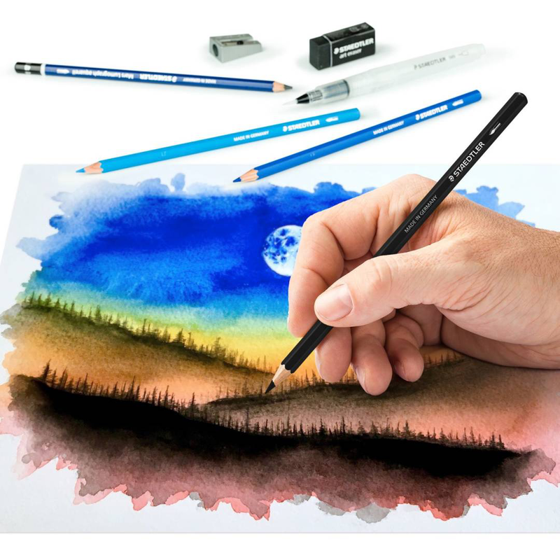 Staedtler design journey watercolour set - mixed set for sketching beginners (pack of 18 pieces), , medium-null