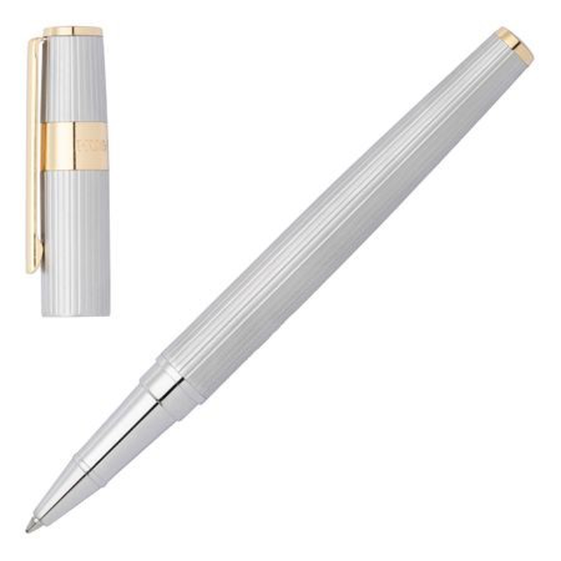 Product image: Hugo Boss rollerball pen gear pinstripe silver/gold, , medium-null