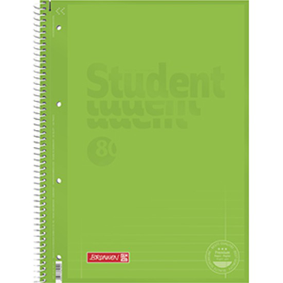 Brunnen student a4 spiral refil pad ruled 80gsm 80p green, , medium
