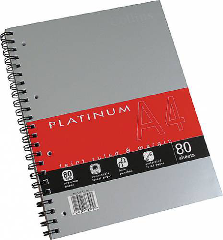 Product image: Platinum collins a4 spiral book 160sheets cpfm-4-160, , medium-null