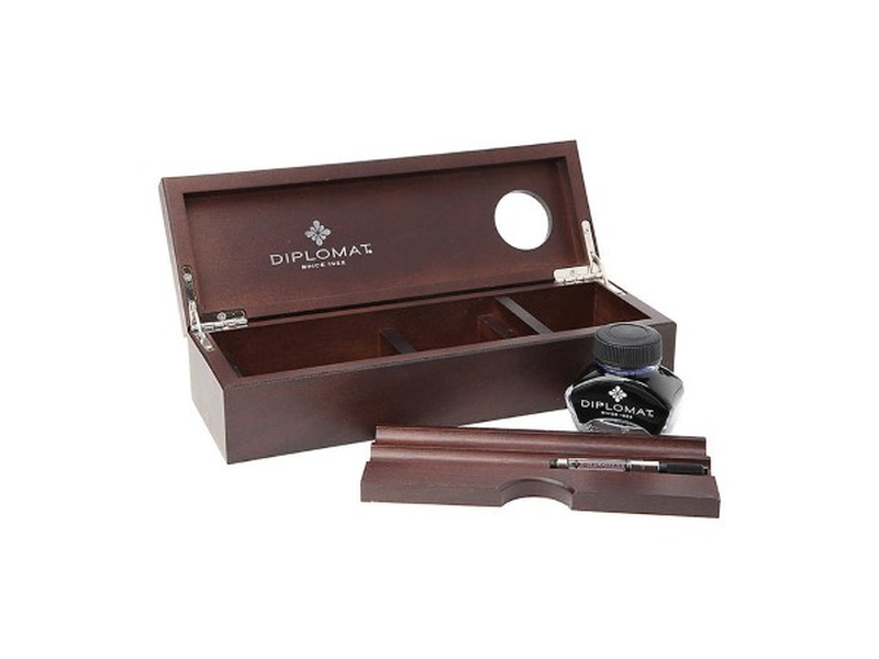 Product image: Diplomat wooden desk equipment wenge with ink pot, , medium-null
