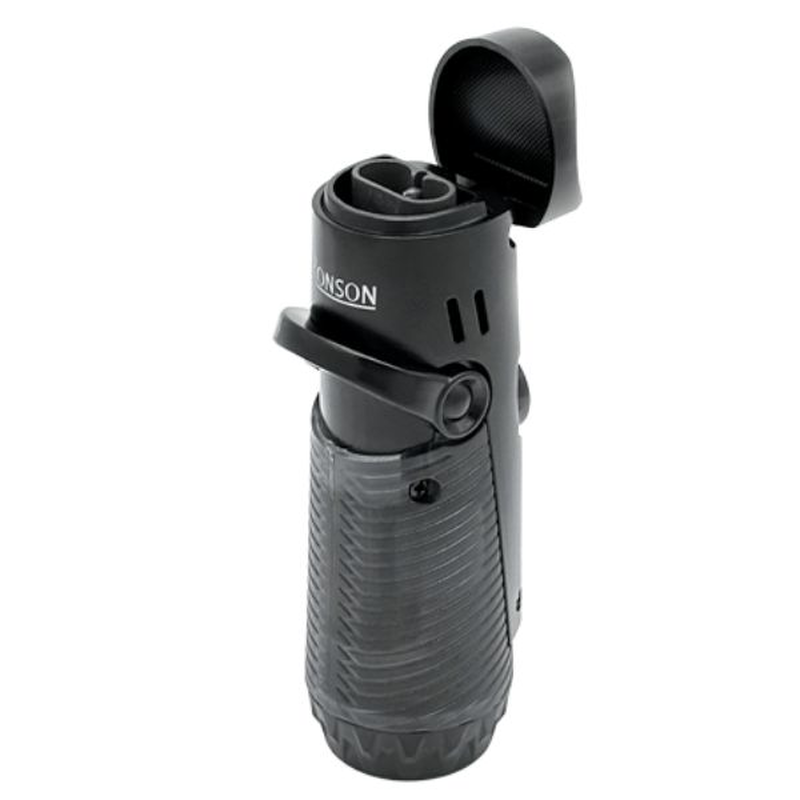 Ronson bora gun metal satin, black cigar lighter, , medium-null