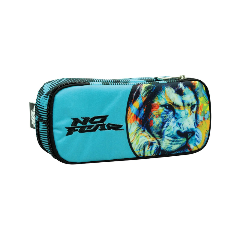 No fear fluo lion oval pencil case, , medium-null