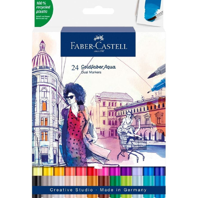 Faber castell goldfaber aqua dual marker wallet of 24, , medium