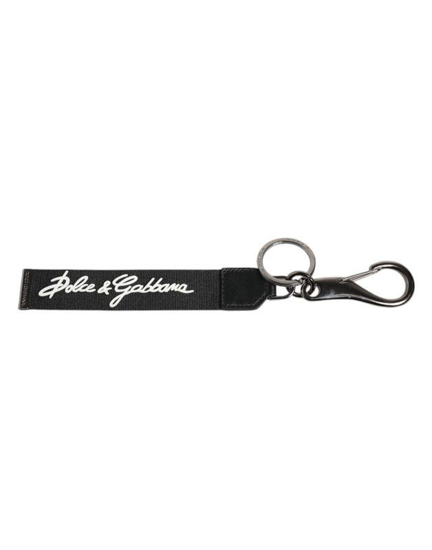 Black white dg logo silver men keychain polyester keyring-null
