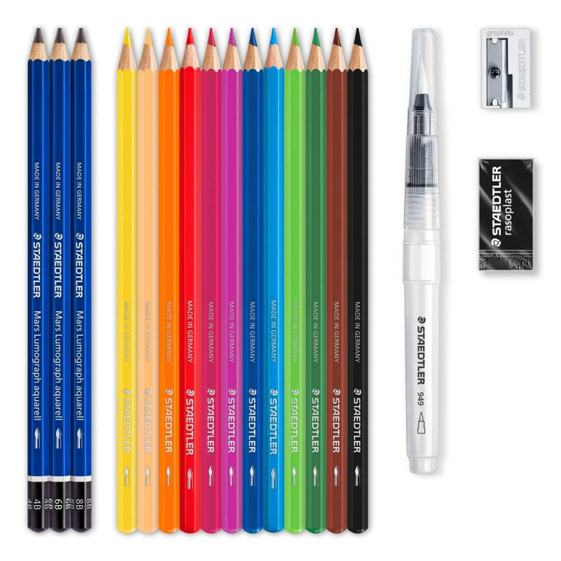 Staedtler design journey watercolour set - mixed set for sketching beginners (pack of 18 pieces), , medium-null