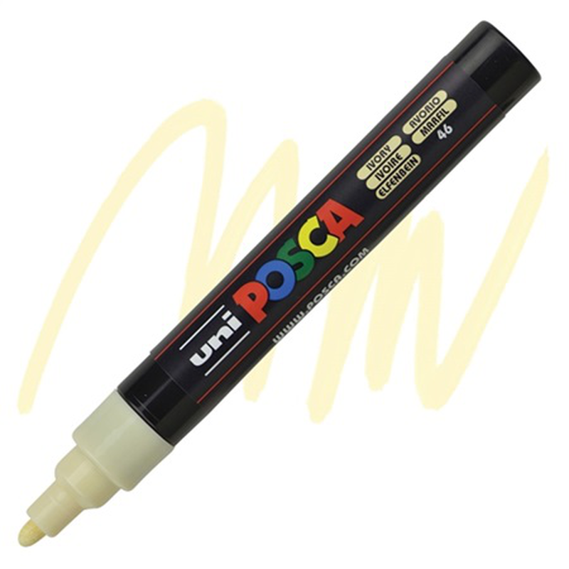 Uni posca bullet tip paint marker pc-5m 1.8-2.5mm ivory, , medium-null