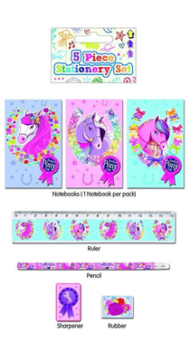 5 piece ponies stationery set