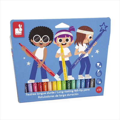 Long-lasting felts x18, , medium