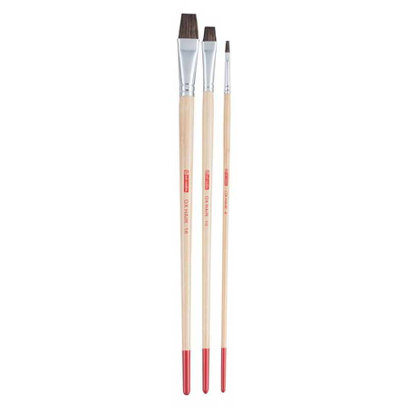 Art creation oil colour brushes set 3 x flat, , medium-null