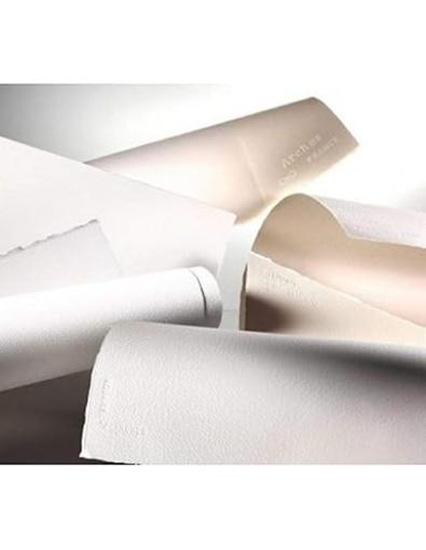 Arches 1795009 cold pressed watercolor paper, 56cm x 76cm, 640gsm, 4 deckle edge, natural white,, , medium-null