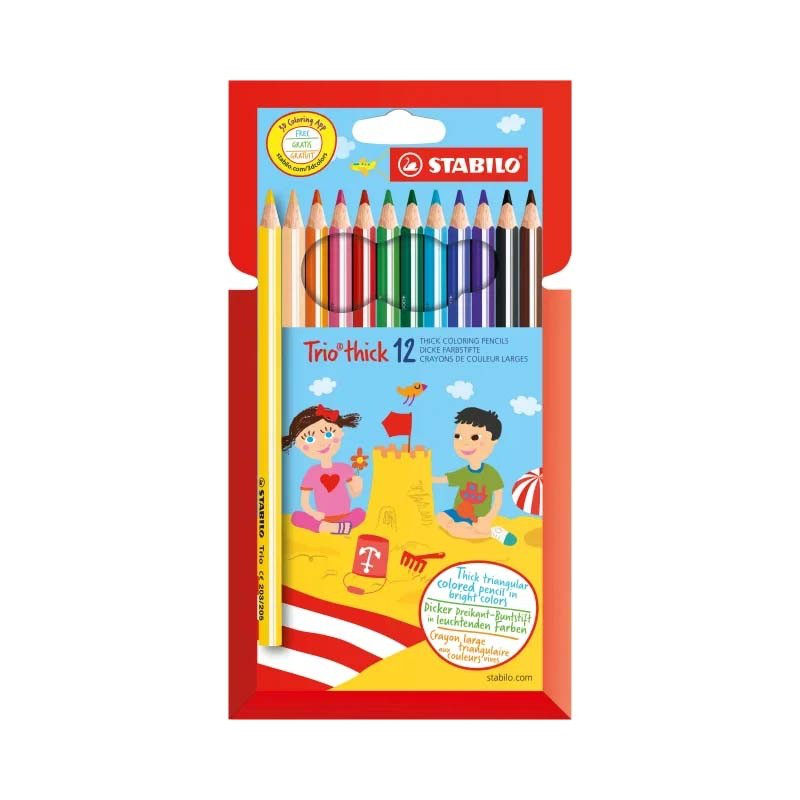 Stabilo 12 thick coloring pencils, , medium-null